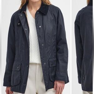 Barbour Beadnell Wax Jacket in Navy